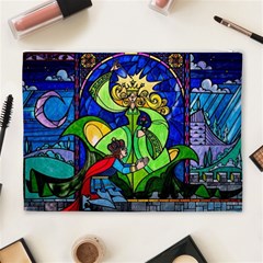 Beauty And The Beast Stained Glass Rose Cosmetic Bag (XL) from ArtsNow.com Back