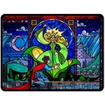Beauty And The Beast Stained Glass Rose Fleece Blanket (Large)
