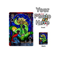 Beauty And The Beast Stained Glass Rose Playing Cards 54 Designs (Mini) from ArtsNow.com Front - Spade3