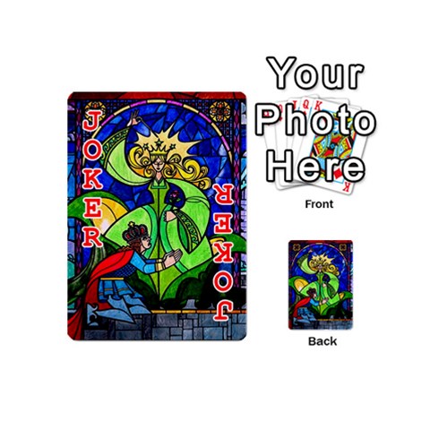 Beauty And The Beast Stained Glass Rose Playing Cards 54 Designs (Mini) from ArtsNow.com Front - Joker2