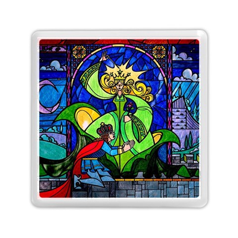 Beauty And The Beast Stained Glass Rose Memory Card Reader (Square) from ArtsNow.com Front