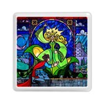 Beauty And The Beast Stained Glass Rose Memory Card Reader (Square)