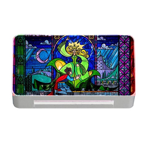 Beauty And The Beast Stained Glass Rose Memory Card Reader with CF from ArtsNow.com Front