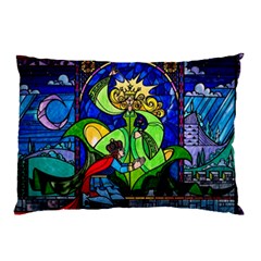 Beauty And The Beast Stained Glass Rose Pillow Case (Two Sides) from ArtsNow.com Back
