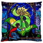Beauty And The Beast Stained Glass Rose Large Cushion Case (Two Sides)