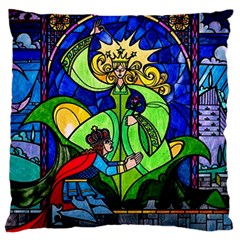 Beauty And The Beast Stained Glass Rose Large Cushion Case (Two Sides) from ArtsNow.com Back