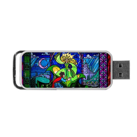 Beauty And The Beast Stained Glass Rose Portable USB Flash (Two Sides) from ArtsNow.com Front