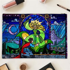 Beauty And The Beast Stained Glass Rose Cosmetic Bag (XXL) from ArtsNow.com Back