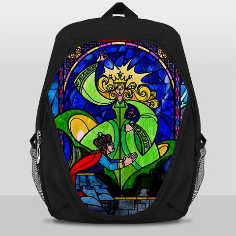 Beauty And The Beast Stained Glass Rose Backpack Bag from ArtsNow.com Front
