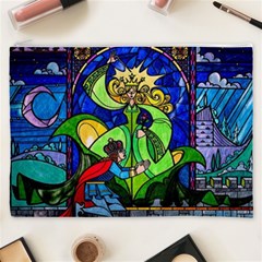 Beauty And The Beast Stained Glass Rose Cosmetic Bag (XXXL) from ArtsNow.com Front