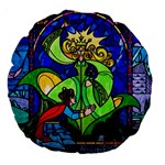 Beauty And The Beast Stained Glass Rose Large 18  Premium Round Cushions