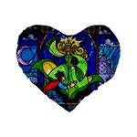 Beauty And The Beast Stained Glass Rose Standard 16  Premium Heart Shape Cushions