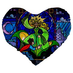 Beauty And The Beast Stained Glass Rose Large 19  Premium Heart Shape Cushions from ArtsNow.com Back