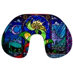 Beauty And The Beast Stained Glass Rose Travel Neck Pillow