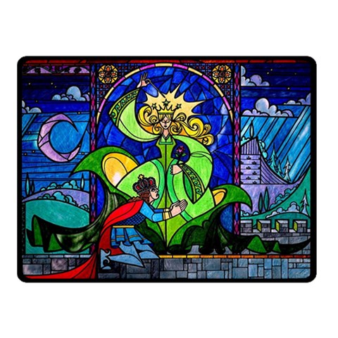 Beauty And The Beast Stained Glass Rose Two Sides Fleece Blanket (Small) from ArtsNow.com 45 x34  Blanket Front