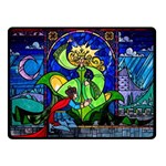 Beauty And The Beast Stained Glass Rose Two Sides Fleece Blanket (Small)