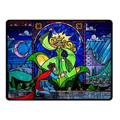 Beauty And The Beast Stained Glass Rose Two Sides Fleece Blanket (Small) from ArtsNow.com 45 x34  Blanket Back