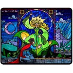 Beauty And The Beast Stained Glass Rose Two Sides Fleece Blanket (Medium)