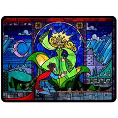 Beauty And The Beast Stained Glass Rose Two Sides Fleece Blanket (Large) from ArtsNow.com 80 x60  Blanket Back