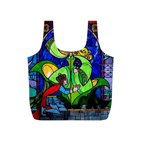 Beauty And The Beast Stained Glass Rose Full Print Recycle Bag (S) from ArtsNow.com Front