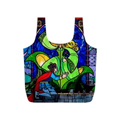 Beauty And The Beast Stained Glass Rose Full Print Recycle Bag (S) from ArtsNow.com Front