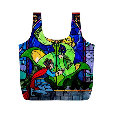 Beauty And The Beast Stained Glass Rose Full Print Recycle Bag (M) from ArtsNow.com Front