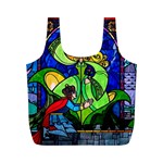 Beauty And The Beast Stained Glass Rose Full Print Recycle Bag (M)