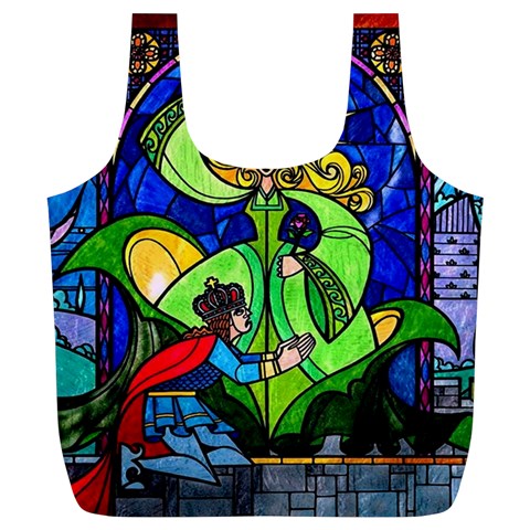 Beauty And The Beast Stained Glass Rose Full Print Recycle Bag (XL) from ArtsNow.com Front