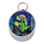 Beauty And The Beast Stained Glass Rose Mini Silver Compasses