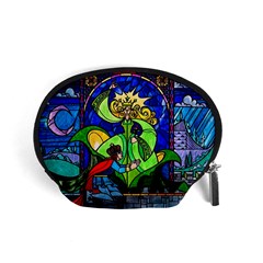 Beauty And The Beast Stained Glass Rose Accessory Pouch (Small) from ArtsNow.com Front