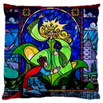 Beauty And The Beast Stained Glass Rose Standard Premium Plush Fleece Cushion Case (Two Sides)
