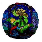 Beauty And The Beast Stained Glass Rose Large 18  Premium Flano Round Cushions