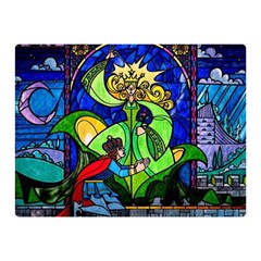 Beauty And The Beast Stained Glass Rose Two Sides Premium Plush Fleece Blanket (Mini) from ArtsNow.com 35 x27  Blanket Back
