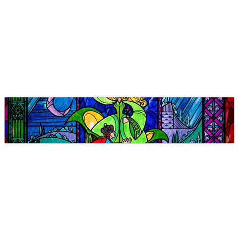 Beauty And The Beast Stained Glass Rose Small Premium Plush Fleece Scarf from ArtsNow.com Front
