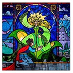 Beauty And The Beast Stained Glass Rose Square Satin Scarf (36  x 36 )