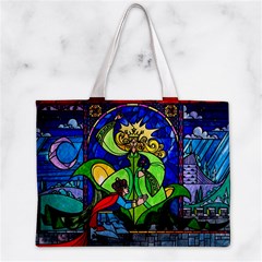 Beauty And The Beast Stained Glass Rose Zipper Mini Tote Bag from ArtsNow.com Front