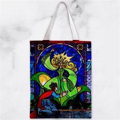 Beauty And The Beast Stained Glass Rose Zipper Classic Tote Bag from ArtsNow.com Back