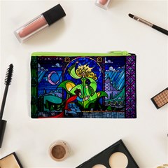 Beauty And The Beast Stained Glass Rose Cosmetic Bag (XS) from ArtsNow.com Back