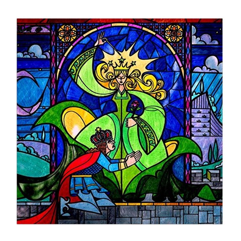 Beauty And The Beast Stained Glass Rose Duvet Cover (Queen Size) from ArtsNow.com Front