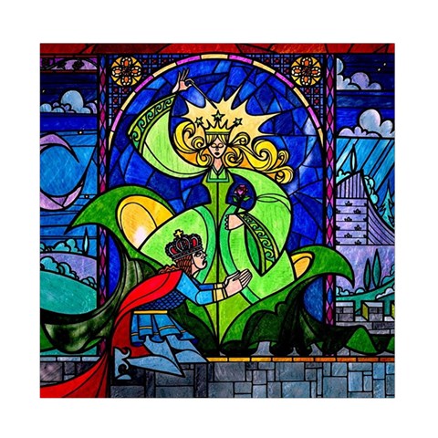 Beauty And The Beast Stained Glass Rose Duvet Cover Double Side (Full/ Double Size) from ArtsNow.com Front