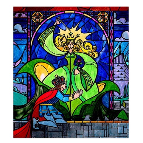 Beauty And The Beast Stained Glass Rose Duvet Cover Double Side (King Size) from ArtsNow.com Front
