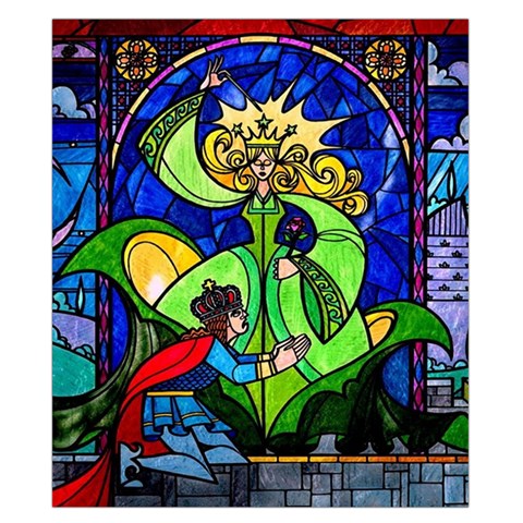 Beauty And The Beast Stained Glass Rose Duvet Cover Double Side (California King Size) from ArtsNow.com Front