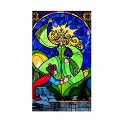 Beauty And The Beast Stained Glass Rose Duvet Cover Double Side (Single Size) from ArtsNow.com Back