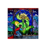 Beauty And The Beast Stained Glass Rose Satin Bandana Scarf 22  x 22 