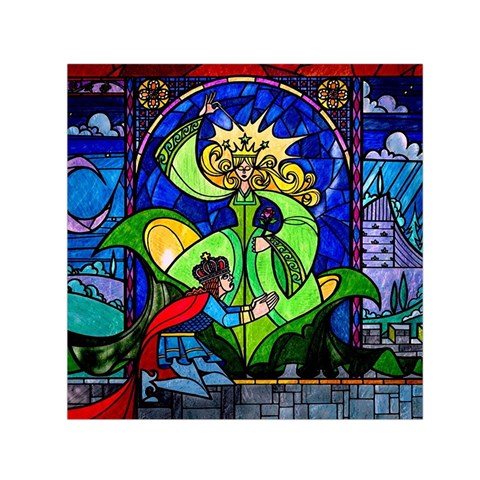 Beauty And The Beast Stained Glass Rose Square Satin Scarf (30  x 30 ) from ArtsNow.com Front