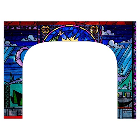 Beauty And The Beast Stained Glass Rose Toiletries Pouch from ArtsNow.com Front
