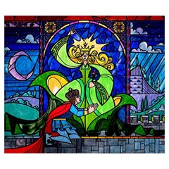Beauty And The Beast Stained Glass Rose Zipper Large Tote Bag from ArtsNow.com Back