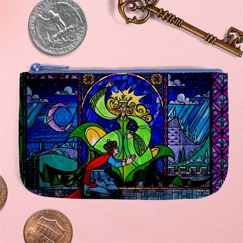 Beauty And The Beast Stained Glass Rose Large Coin Purse from ArtsNow.com Front