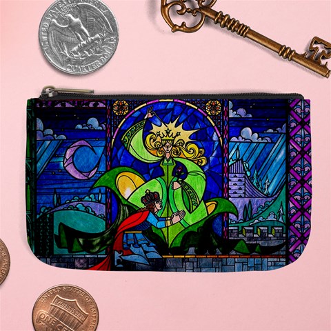 Beauty And The Beast Stained Glass Rose Large Coin Purse from ArtsNow.com Front