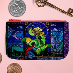 Beauty And The Beast Stained Glass Rose Large Coin Purse from ArtsNow.com Front